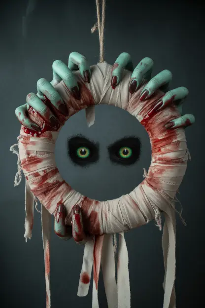 Zombie-Themed Wreath