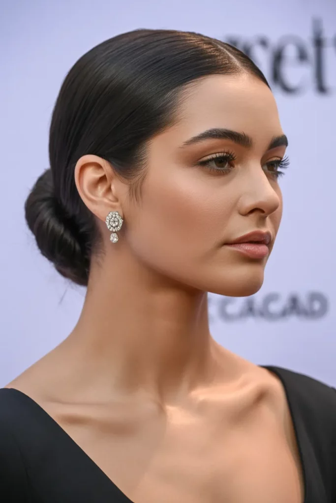 1. Sleek Low Bun Elegance