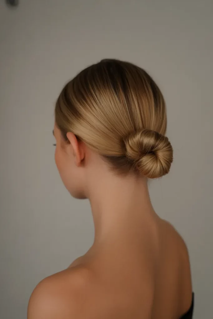 10. Low Bun Elegance