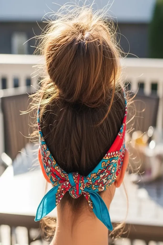 10. Messy Bun with Bandana 832x1248 1