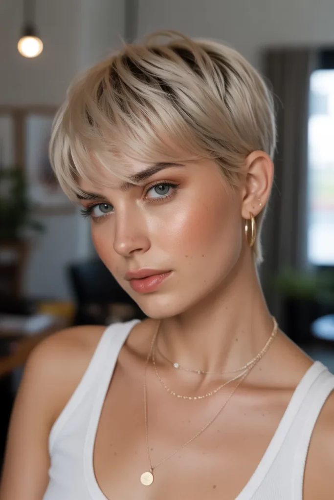 10. Pixie with Longer Curtain Bangs