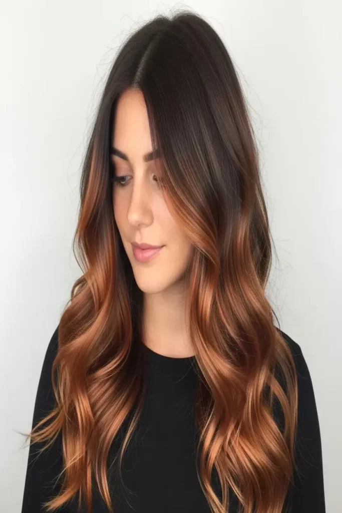 11. Brunette Balayage with Copper Accents 832x1248 1