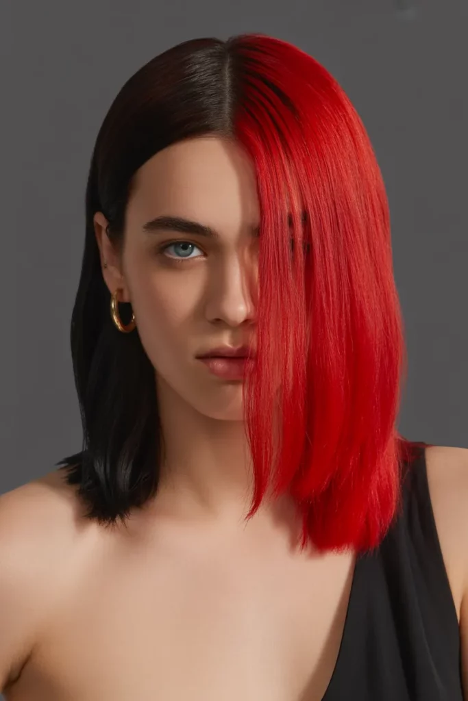 11. Half and Half Emo Hair Color