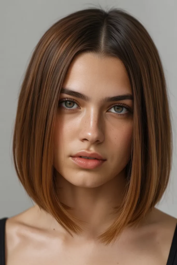 11.Angled Bob with Middle Part