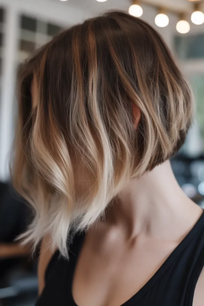 12.Long Angled Bob with Ombre