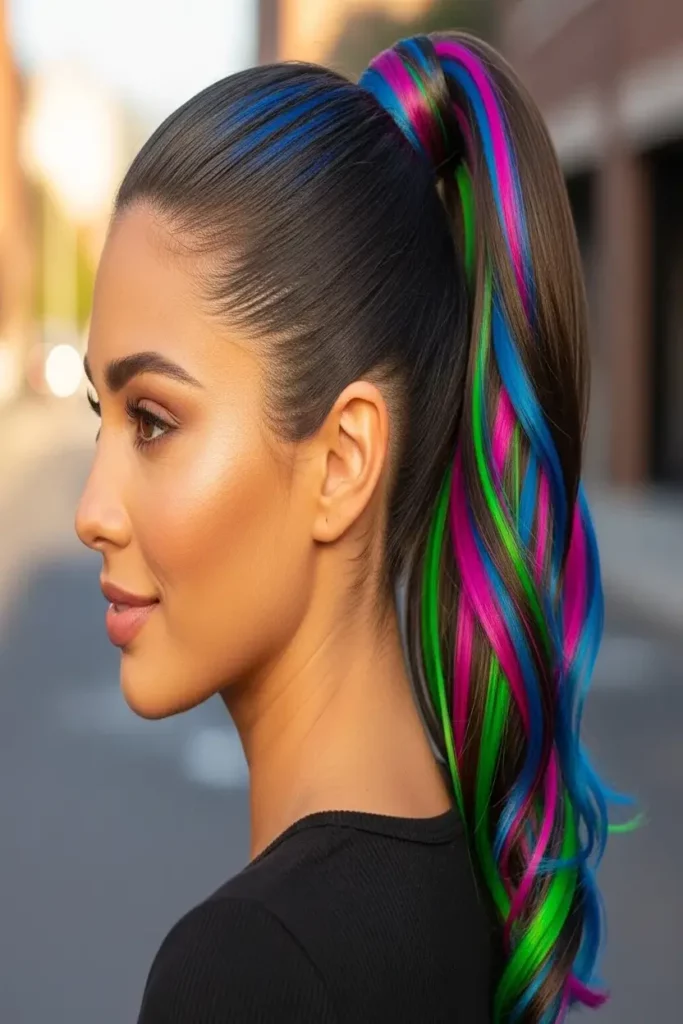 13. High Ponytail with Colored Extensions 832x1248 1