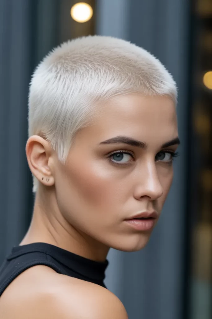 13.Icy Blonde Buzz Cut