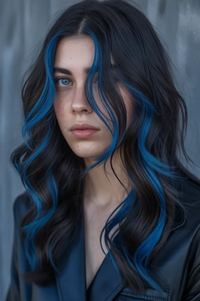 14. Black with Blue Streaks