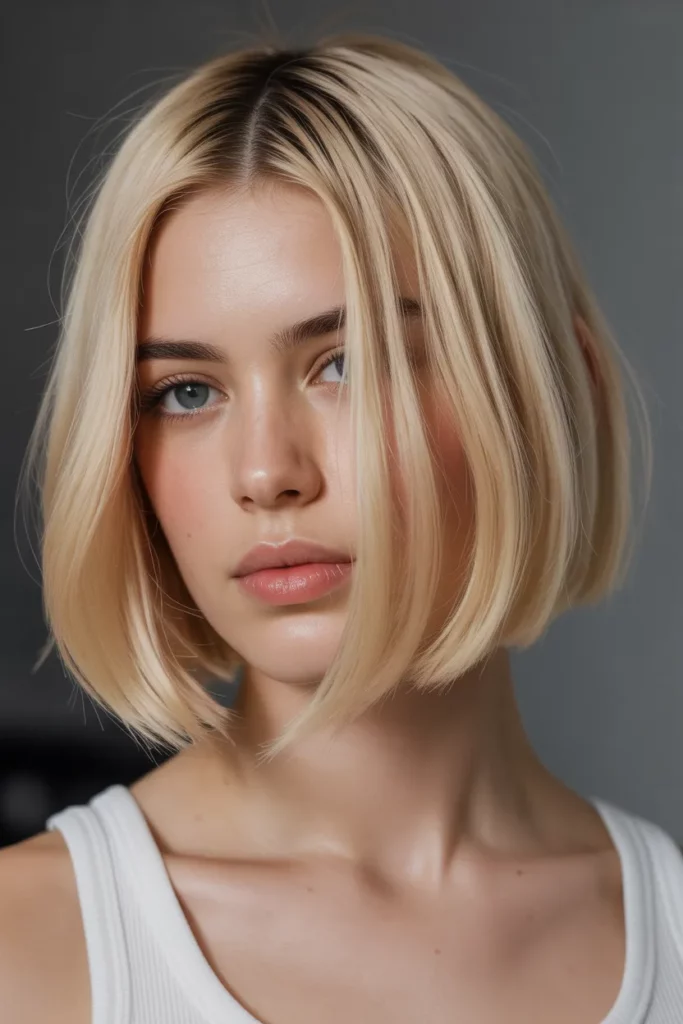 14.Asymmetrical Blonde Bob