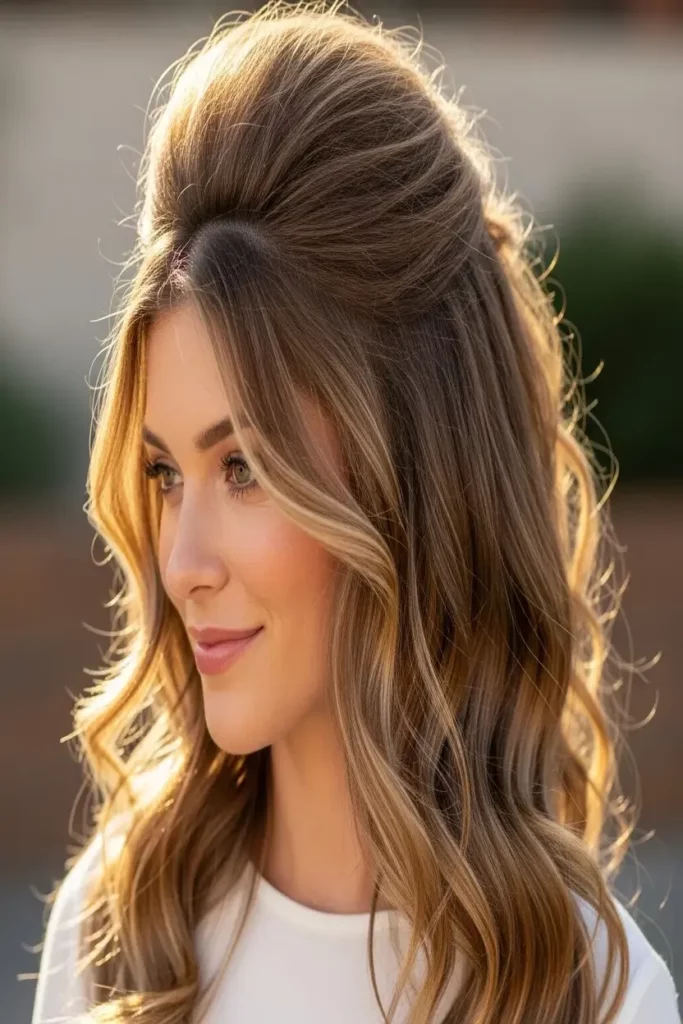 15. Teased Crown with Loose Waves 832x1248 1