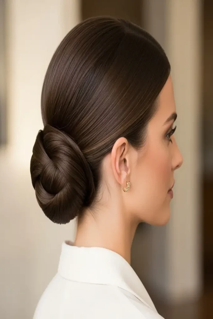 16. Polished Tucked Knot hairstyle 832x1248 1