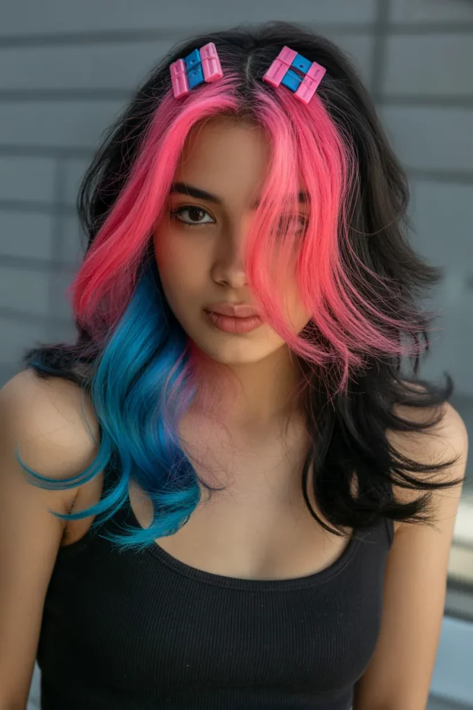 17. Scene Hair with Colorful Extensions