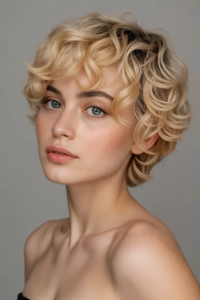18.Curly Blonde Pixie