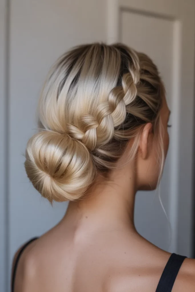 19. Braided Low Bun