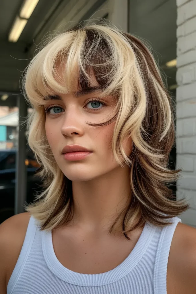 22. Chunky Blonde and Brown Contrast