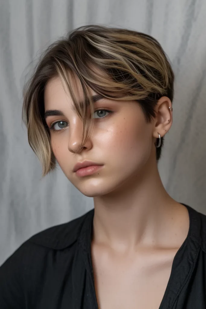 23. Short Emo Crop with Side Bangs