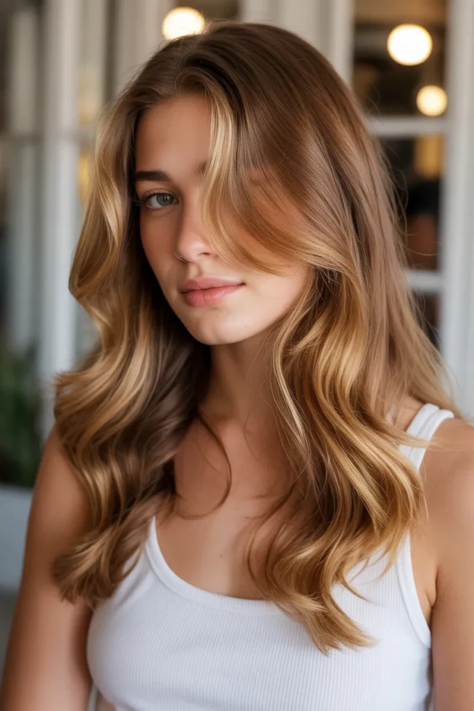 3. Honey Blonde Highlights on Chestnut Hair