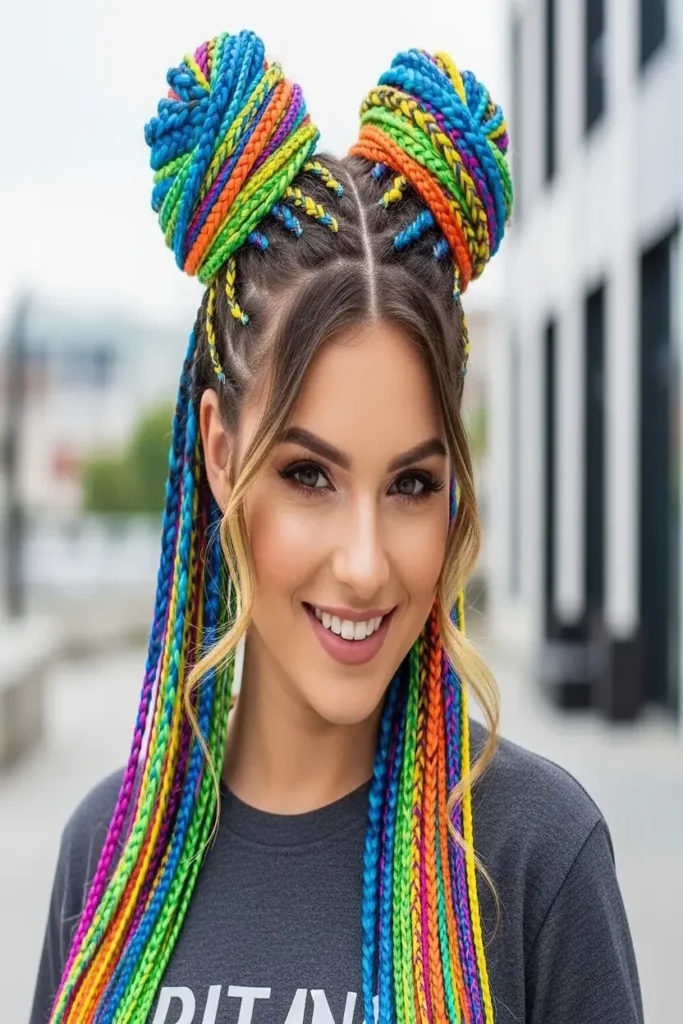 3. Space Buns with Colorful Extensions 832x1248 1