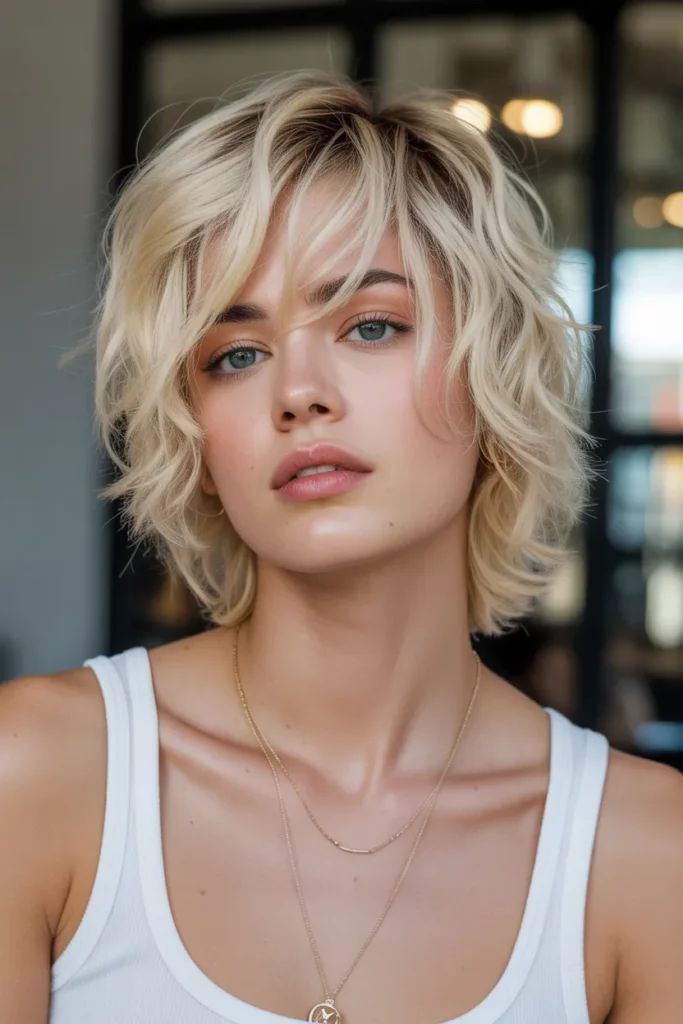 4.Tousled Short Blonde Layers