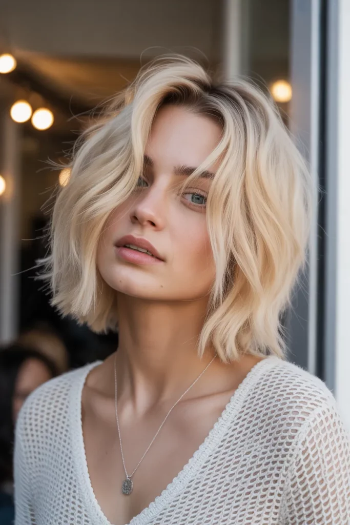 9.Choppy Long Angled Bob